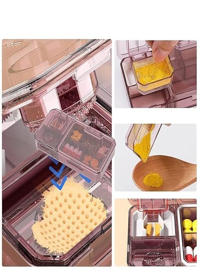 NETZILLA Medicine Cutter for Pills, Tablet Cutter, 3 in 1 Multifunctional Medicine Kit Manual Pill Cutter, Pill Masher, Pill Storage Box (Multicolor) - Image 3